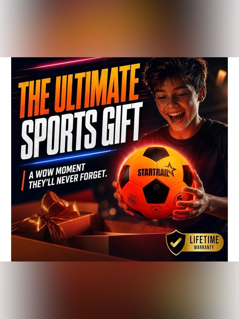 Light Up Soccer Ball, Glow in the Dark Ball NO 5, Soccer Gifts for Boys 8-12, 12